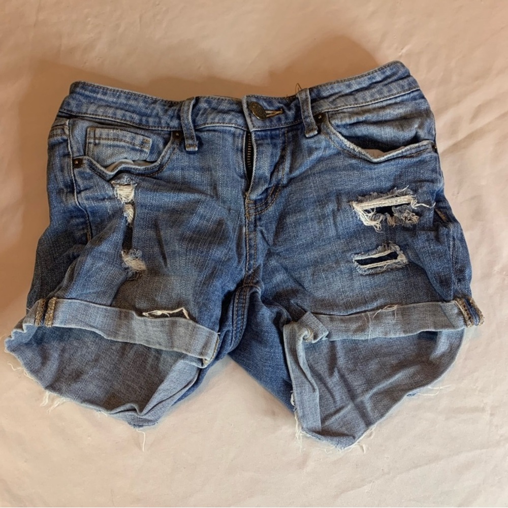 Lot of 3 Distressed Denim Women Shorts Size 0